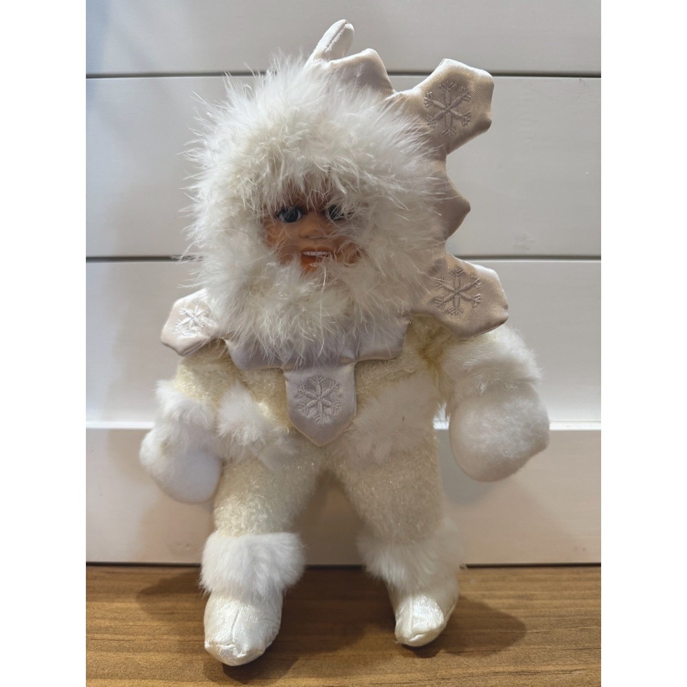 2002 PAN ASIAN CREATIONS 12" SNOWFLAKE CHRISTMAS BABY DOLL PLUSH - NO MUSIC